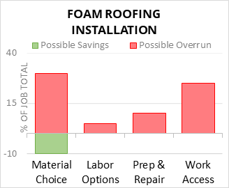 Foam Roofing Installation Cost Infographic - critical areas of budget risk and savings
